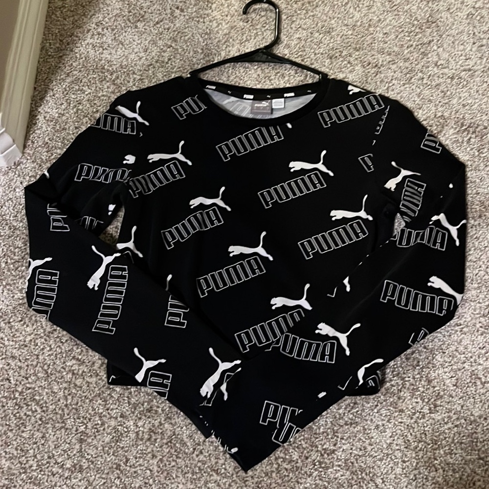 Puma long sleeve black shirt size small